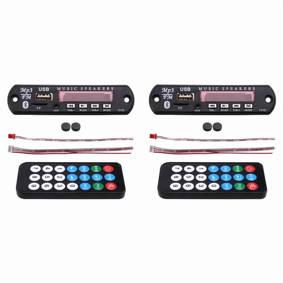 2X Wireless Bluetooth 5.0 Decoder Board 5.0 DC 12V MP3 WMA Audio Module USB TF Radio with Remote Control