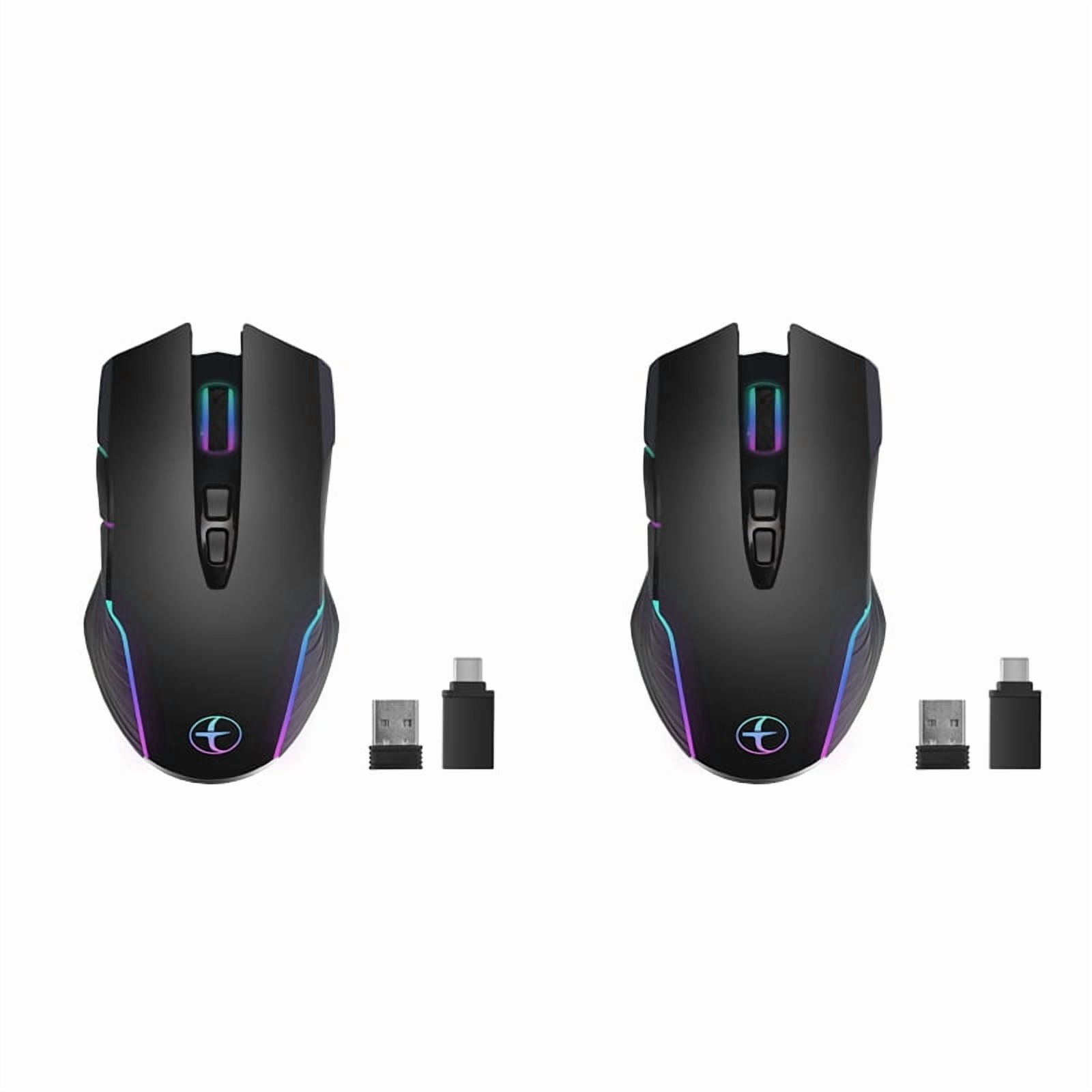 2X Wireless Mouse Mouse Jiggler Mouse Mover LED Rechargeable 2.4G Mause ...