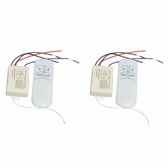 2X Wireless on/OFF 1 Way 220V Lamp Remote Control Switch Receiver Transmitter Controller Lamp Home Replacements Parts