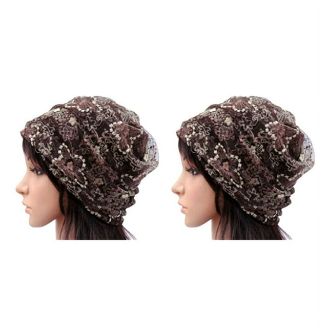 2X Women Lady Winter Bandana Beanie Turban Wrap Band Lace Hat Warm Cap