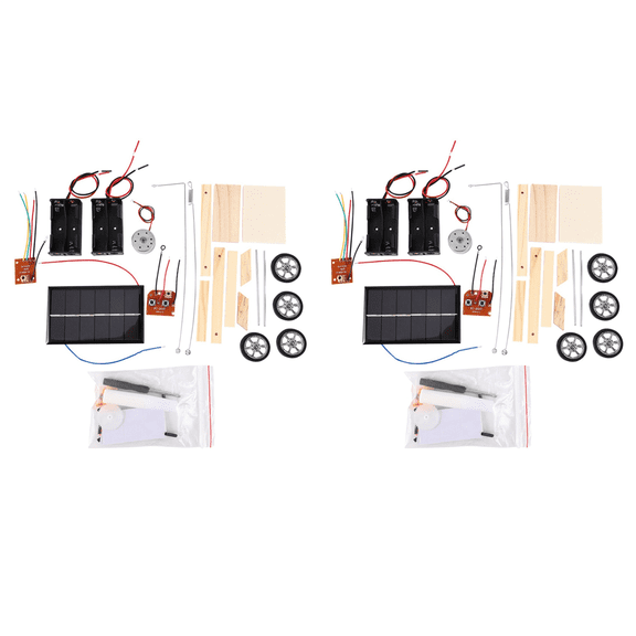 2X Wooden Diy Solar Rc Vehicle Car Wooden Assembly Rc Toys Science Model Educational Toy Intelligence