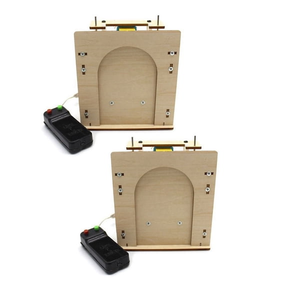 2X Wooden Lift Door Self-Made House Garage Model Electric Door Kit DIY Technology Toy,2 x Electric Door Kit DIY,Wood Color