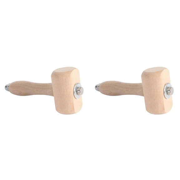 2X Wooden Mallet Leathercraft Carving Hammer Sew Leather Tool Kit (Wooden)