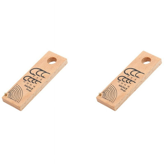 2X Wooden Ruler Fishing Gauge Compact Fish Hook Measuring Contrast Ruler