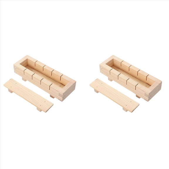 2X Wooden Sushi Maker Rice Mold Making Kit Set for Kitchen Accessories Cooking Tool