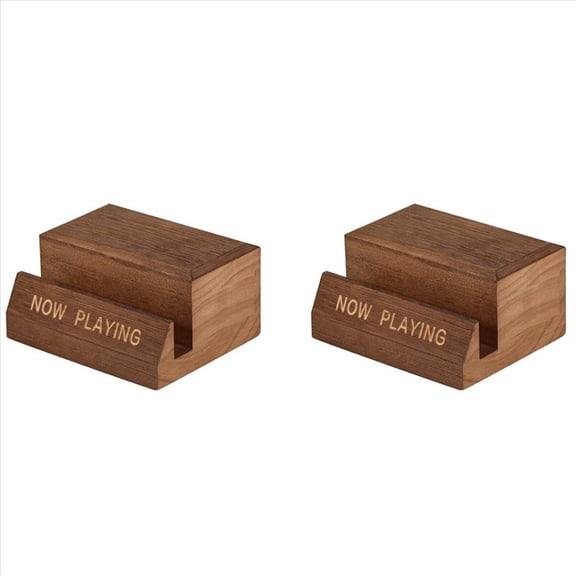 2X Wooden Vinyl Record Holder Display Stand - Tabletop Now Playing Album Cover Holder- Single CD LP Shelf