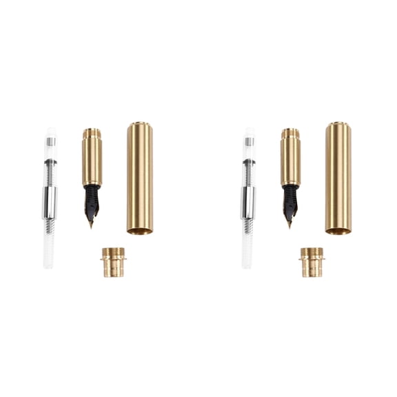 2X Woodturning Pen Kit with Refill Copper Turning Supplies for DIY Making Classroom Supplies, Teacher Student Gifts