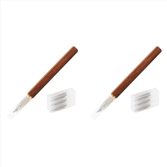 2X Woodworking Marking Knife Wooden Handle Scribing Marking Guage Tools Wood Carving DIY Art Drawing Knife Carving Knife,2 x Woodworking Marking Knife 60 x blades