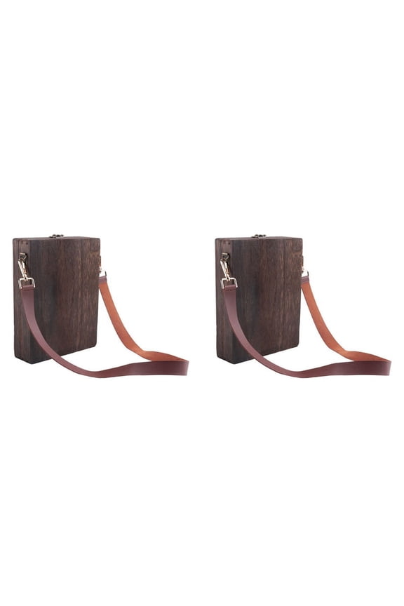 2X Writers Messenger Wood Box A5 Retro Trend Shoulder Bag Outdoor Briefcase Box Home Decor Art Handbags