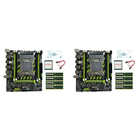 2X X79G LGA2011 Motherboard+E5 2670 V2 CPU+4X4G DDR3 RAM+Thermal Grease+ Cable Support M.2 NVME PCIE X16 USB2.0