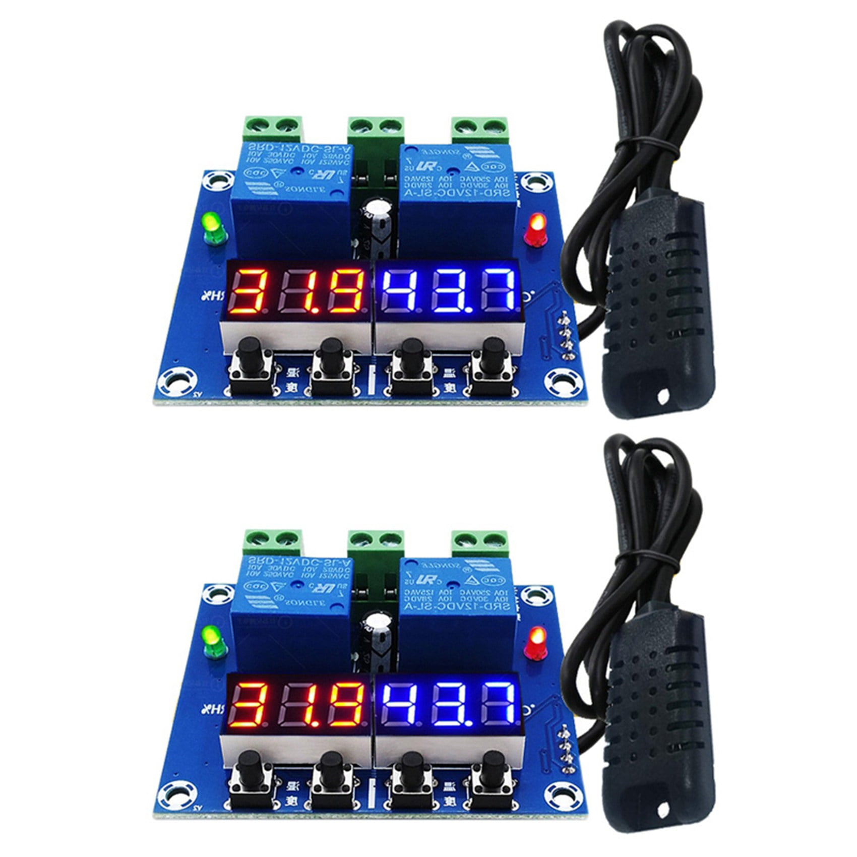 2X XHM452 Temperature and Humidity Control Module Digital Display Dual