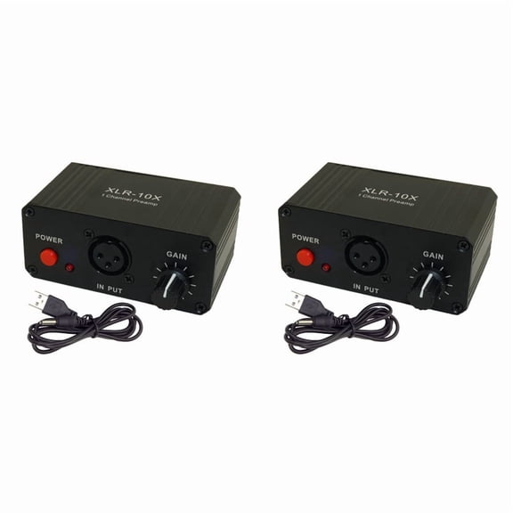 2X XLR-10X 1 Channel XLR Interface Balanced Audio Amplifier NE5532 Dynamic Mic Microphone Preamplifier