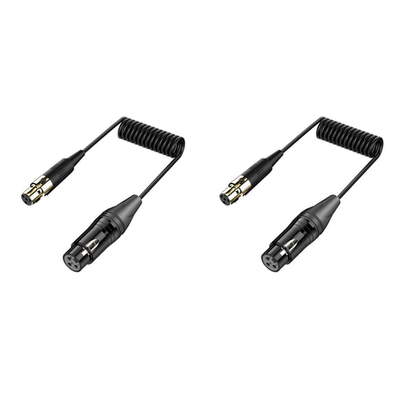 2X XLR 3Pin Female to Mini XLR 4Pin Female Amplifier Audio Mixer Mini Microphone Camera Audio Cable