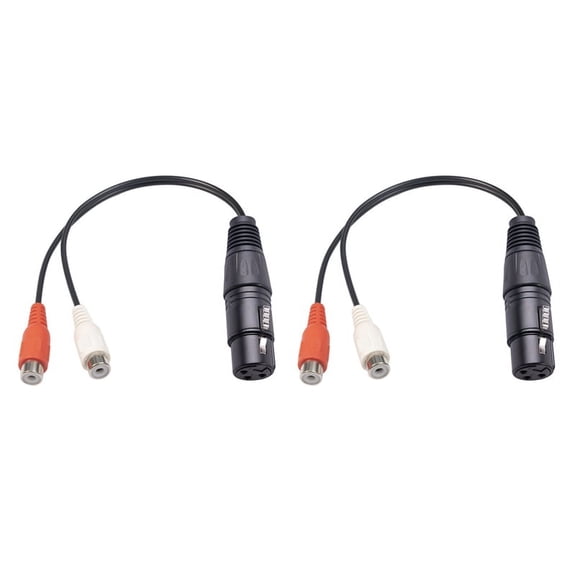 2X XLR To Dual Cable XLR To Y Splitter Cable 3 Pin XLR Female To Female Amplifier Mixing Plug AV Cable,0.2M