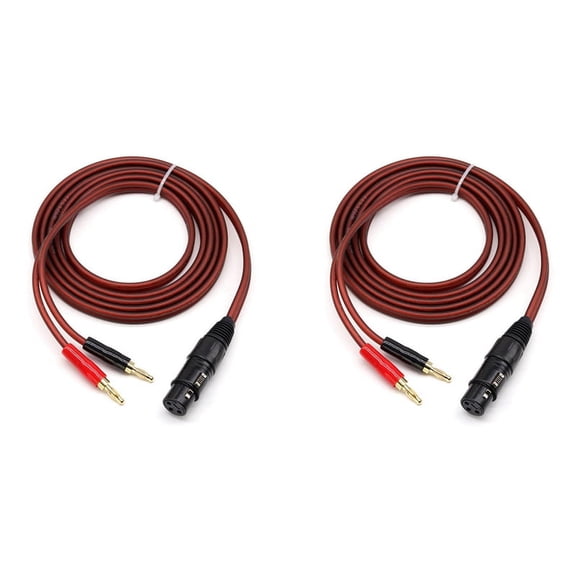 2X XLR to Banana Speaker Cable,XLR 3 Pin Female to Banana Plugs Audio Cable, Gold-Plated 4mm Plug to XLR3 Pro HiFi
