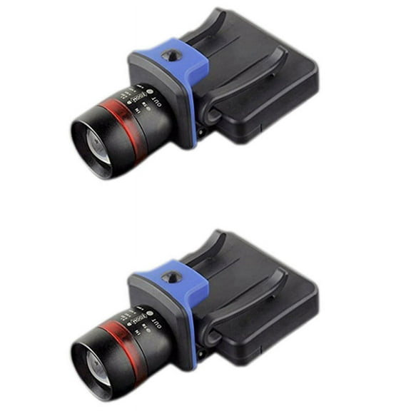 2X XPE LED 120 Lumen 3 Modes Waterproof Zoomable Clip - on Cap Hat Light Flashlight Light Lamp Black