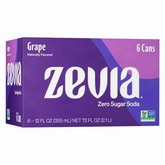 2X - Zevia Grape Zero Calorie Soda Cans