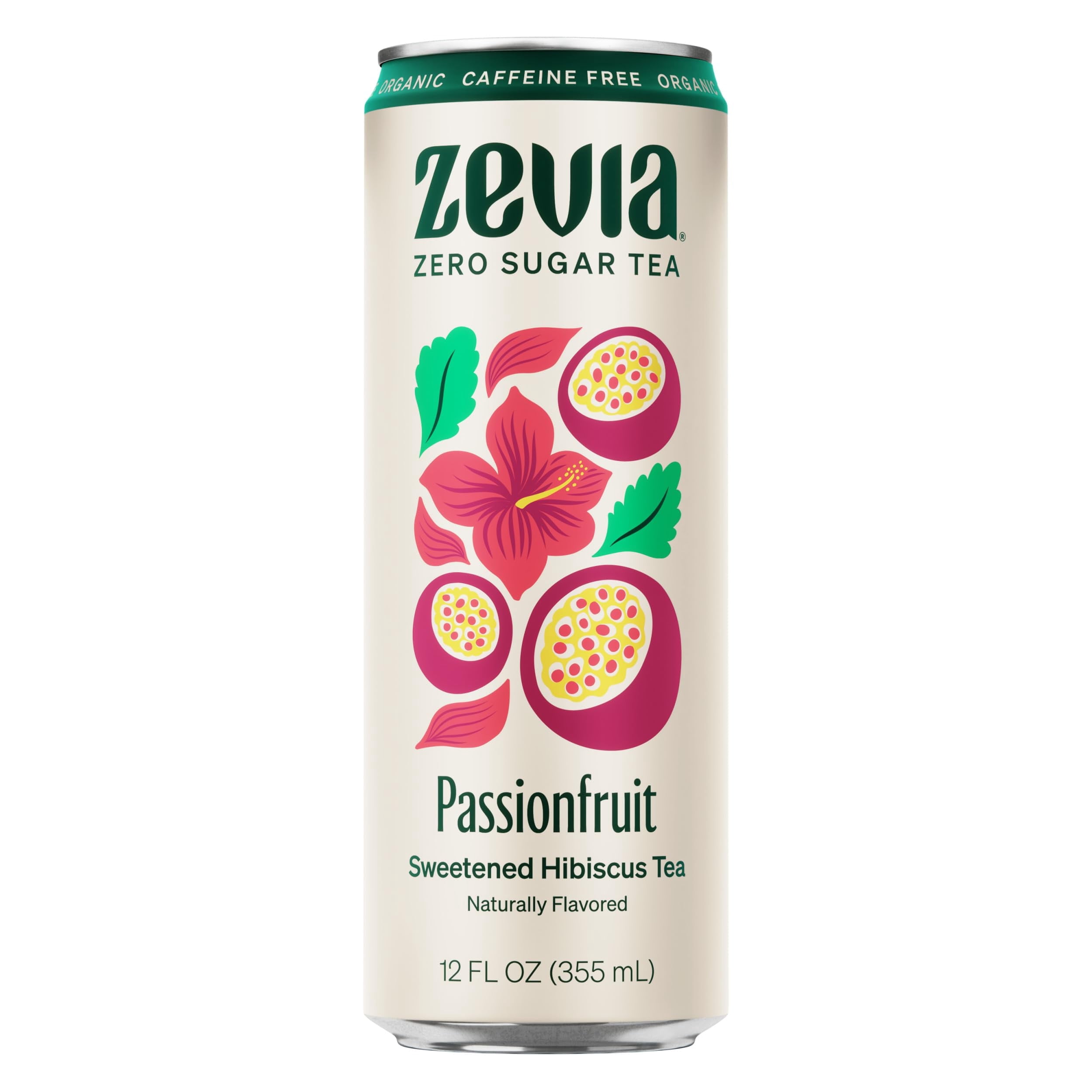 2X - Zevia Organic Caffeine Free Sweetened Hibiscus Passionfruit