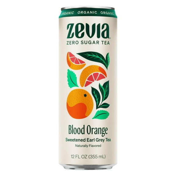 2X - Zevia Organic Sweetened Blood Orange Black Tea, 12 Fz