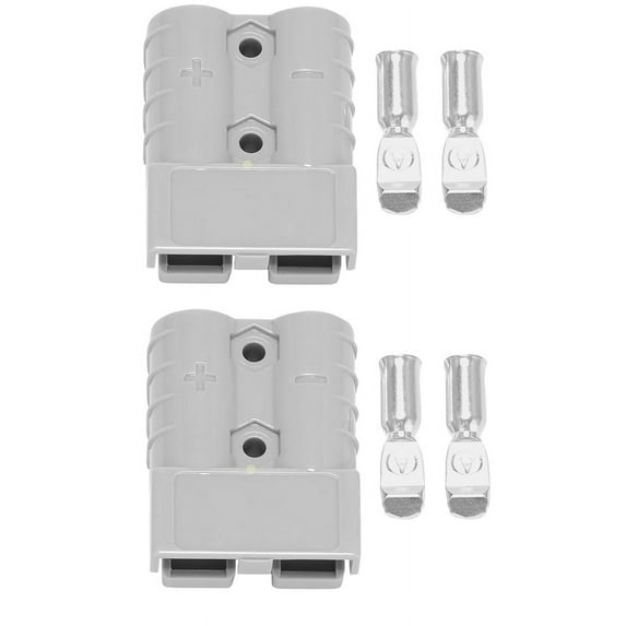 2X for Anderson Style Plug Connectors 50A 600V 6-12AWG for 6AWG Plated Solid Terminals Plugs Gray