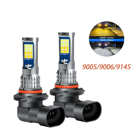 2X for Lincoln Town Car 2003-2011 Dual Color Golden Yellow White LED Fog Light 9005/9145/9006