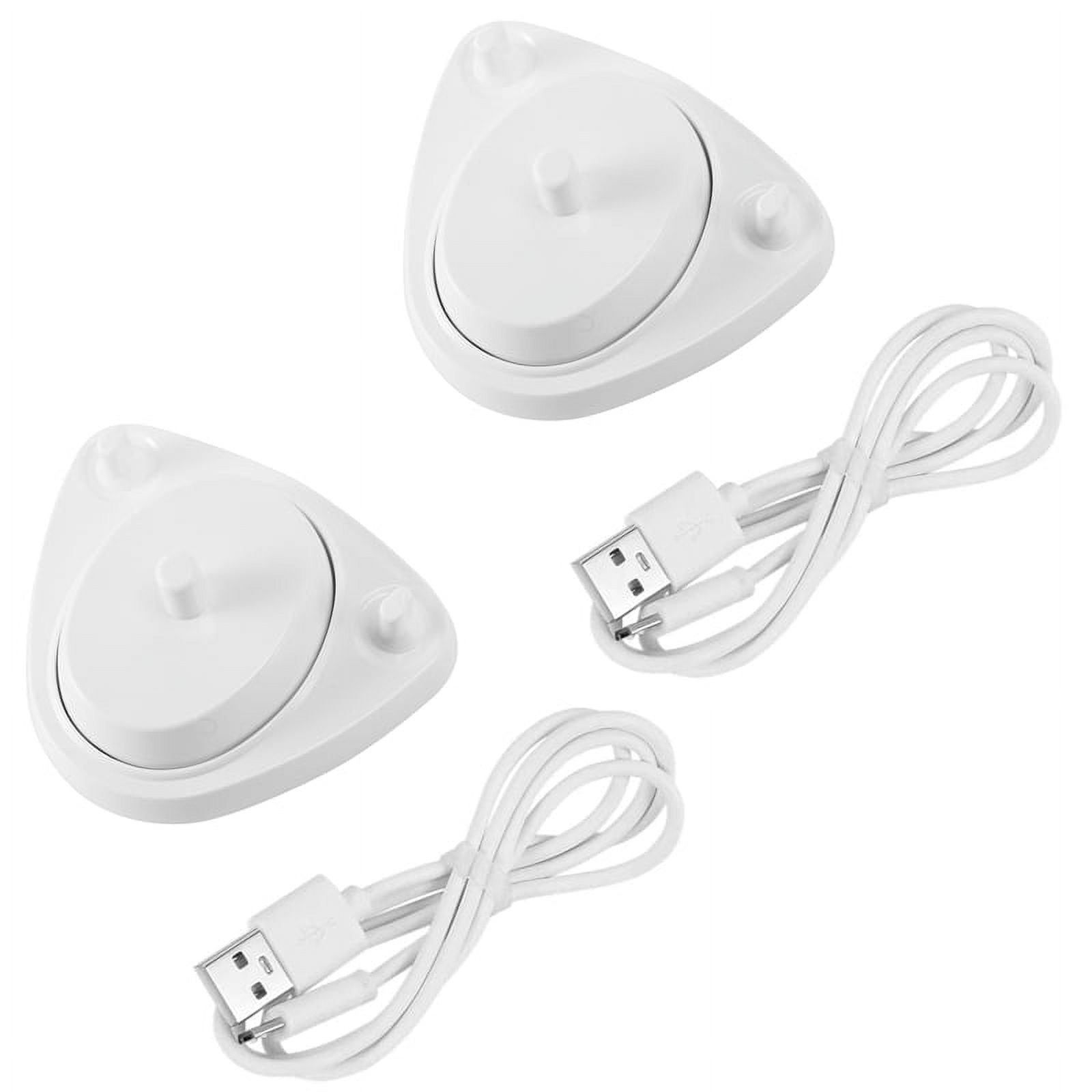 2X for Toothbrush Replacement Charger Power Supply Inductive Charging Holder Model 3757 USB Cable White