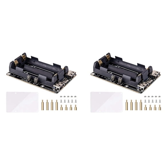 2X for UPS Power Supply Uninterrupted UPS HAT 18 650 Backup Battery Power Supply Expansion Board,2 set x Expansion Board,black