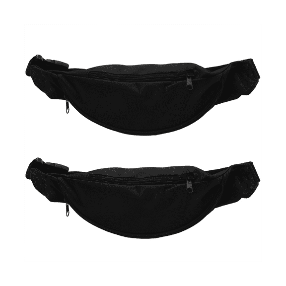 2X Fanny Pack for Women Men Unisex Belt Bag Zipper Pouch Packs Black