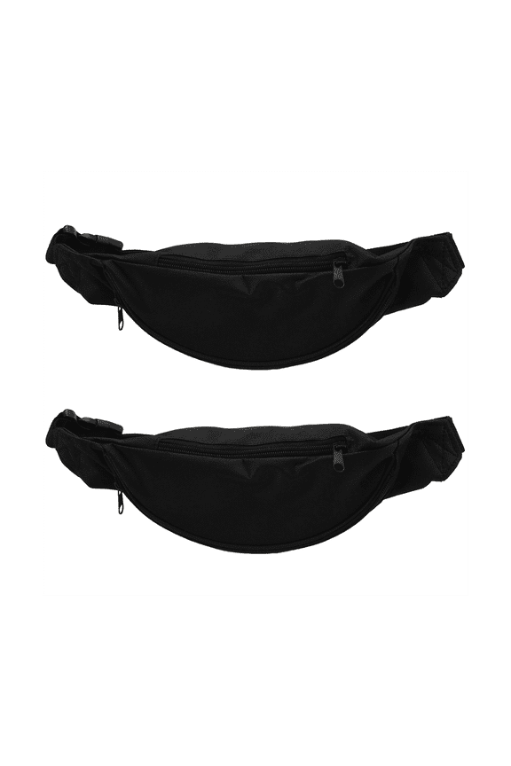 2X Fanny Pack for Women Men Unisex Belt Bag Zipper Pouch Packs Black