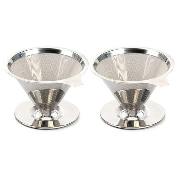 2X pour Over Coffee Dripper Reusable Drip Cone Coffee Filter Portable pour Over Coffee Maker Home Office Camping