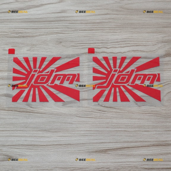 2X red 4 Inches JDM Japanese Rising Sun Flag Car Decal Vinyl Sticker Fit for Honda Toyota Mazda etc Die Cut no bkgrd