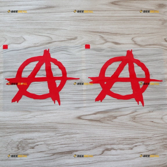 2X red 6" Anarchy Symbol Anarchism Decal Bumper Sticker Car Vinyl Stytle A