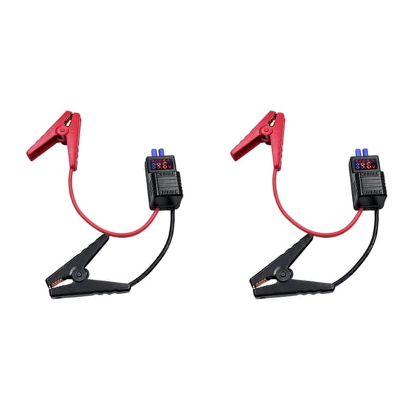 2X with EC5 Plug Connector Emergency Jumper Cable Clip Intelligent Clamp Booster Anti Reverse Connection 650A 12V