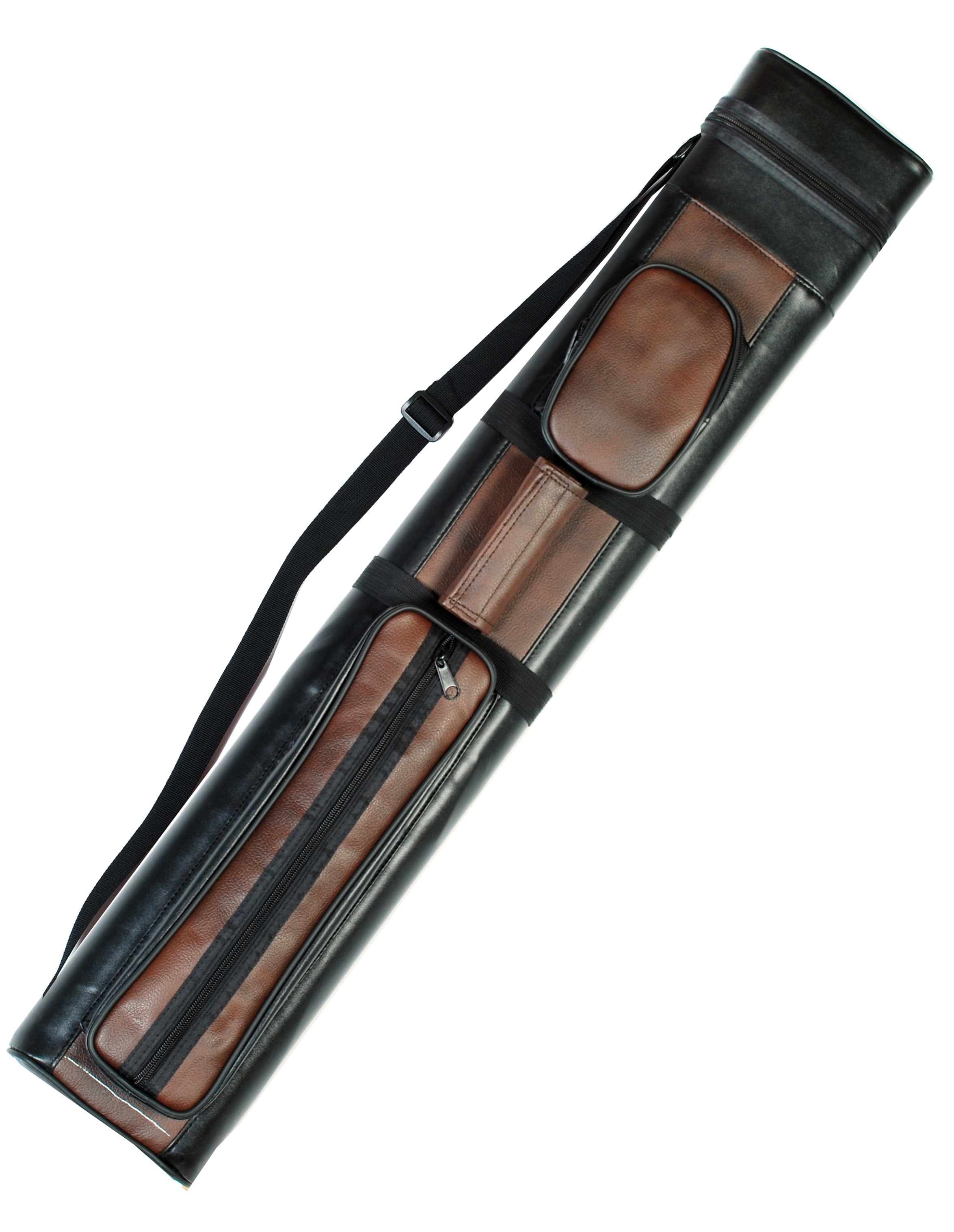 2X2 Hard Billiard Stick Pool Cue Carrying Case 2 x 2 Brown Black