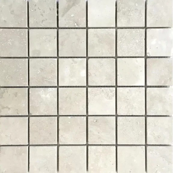 2X2 Light Premium Honed Filled Travertine Mosaic Tile Backsplash Floor Wall