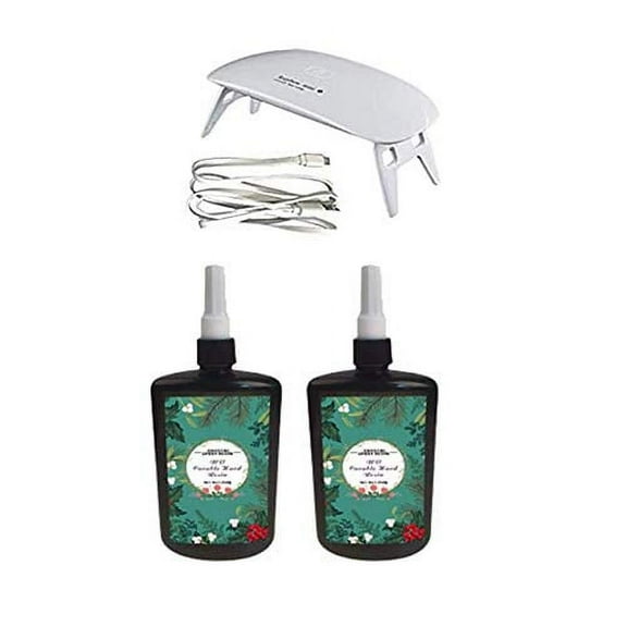 2X250ML Crystal Transparent Epoxy Resin Led Resin with Lamp for Resin Molds jewelry Earrings Necklace Bracelet Making