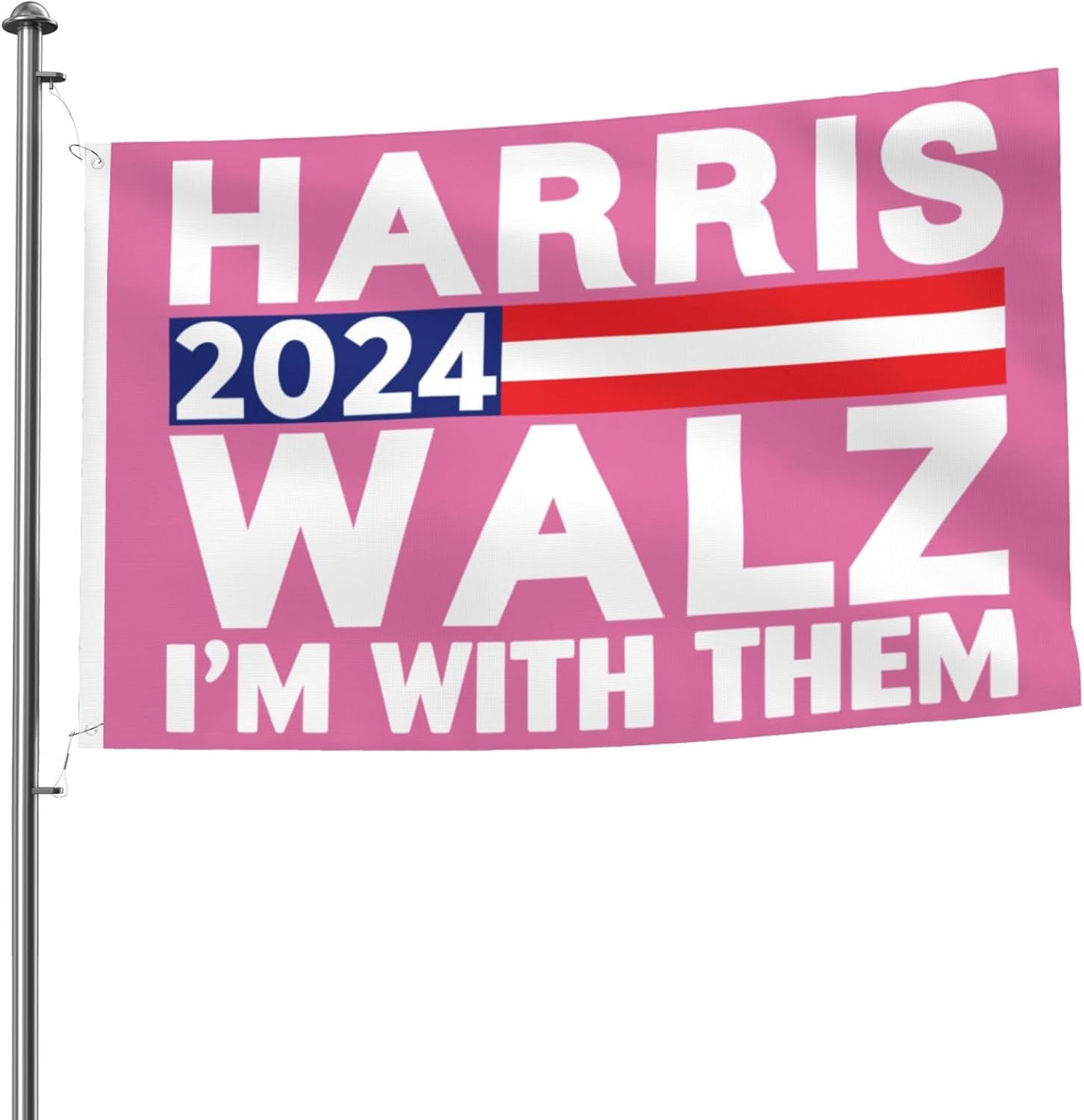 2X3 Harris Waltz Flag PINK I'MWith 2024 Them Double Sided Outdoor