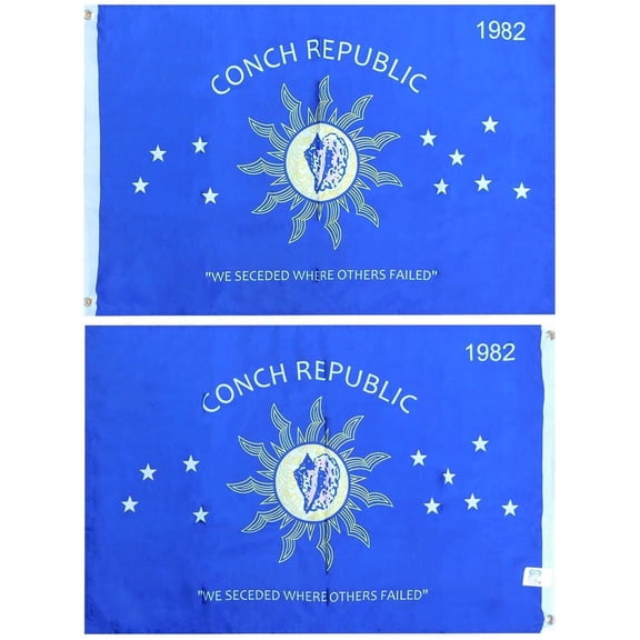 2X3 Key West 1982 We Seceded Where Others FAILED DOUBLE Side CONCH REPUBLIC Flag