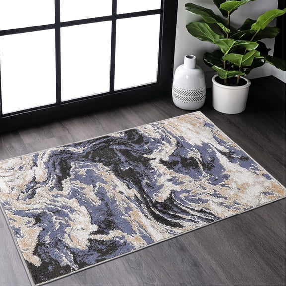2X3 Light Blue Rug, Durable & Easy to Clean / Fits Dining Room Well
