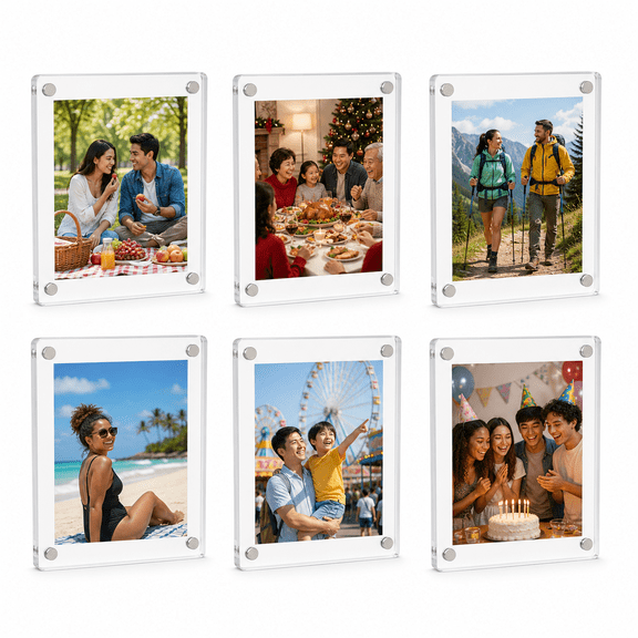 2X3 Picture Frame, Double-sided Magnetic, Fridge Locker Decor, Pack of 20