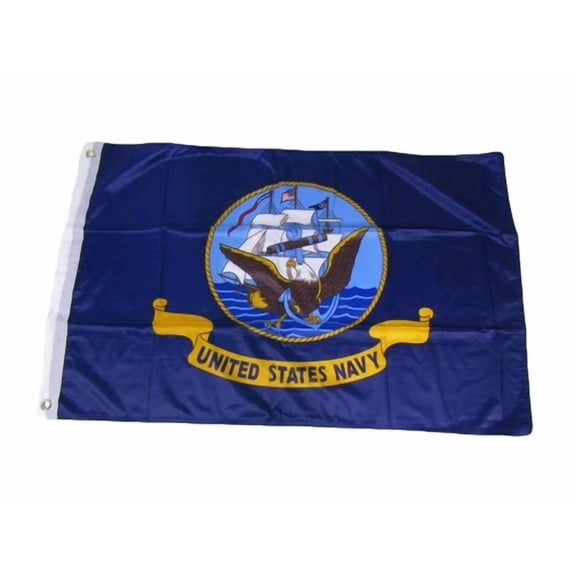 2X3 U.S. Navy Ship Naval Crest Knitted Flag 2'X3' House Banner Grommets