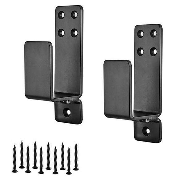 2X4 Door Brackets Heavy Duty Upgraded Door Bar Holder Brackets for Home Security Suit for 2X4 Lumber Blac