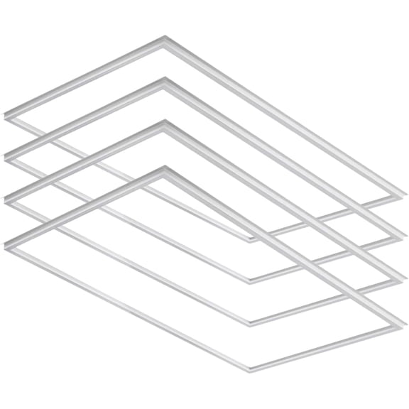2X4 FT Edge-Lit Frame LED Panel Lights,5CCT Selectable 3000K-6500K, 2600/3900/5200LM,20W/30W/40W Switch, Grid Drop Ceiling Lights,0-10V Dimmable, Damp Rated,100-277V,ETL Listed (2X4 Edge - 4 Pack)