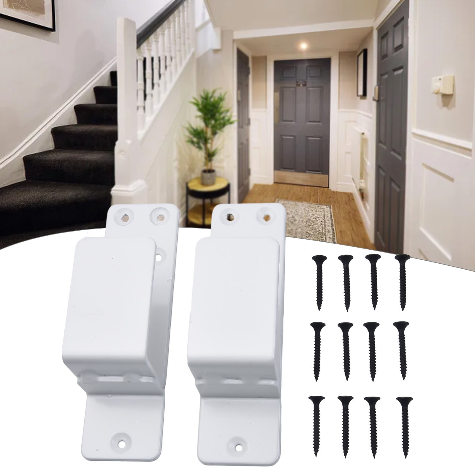 2X4 Reinforced Door Barricade Brackets For Home Security - - Walmart.com