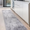 thumbnail image 1 of 2X8ft Light Grey Abstract Runner Rug,Stain Resistant Soft Kitchen Hallway Carpet, 1 of 7