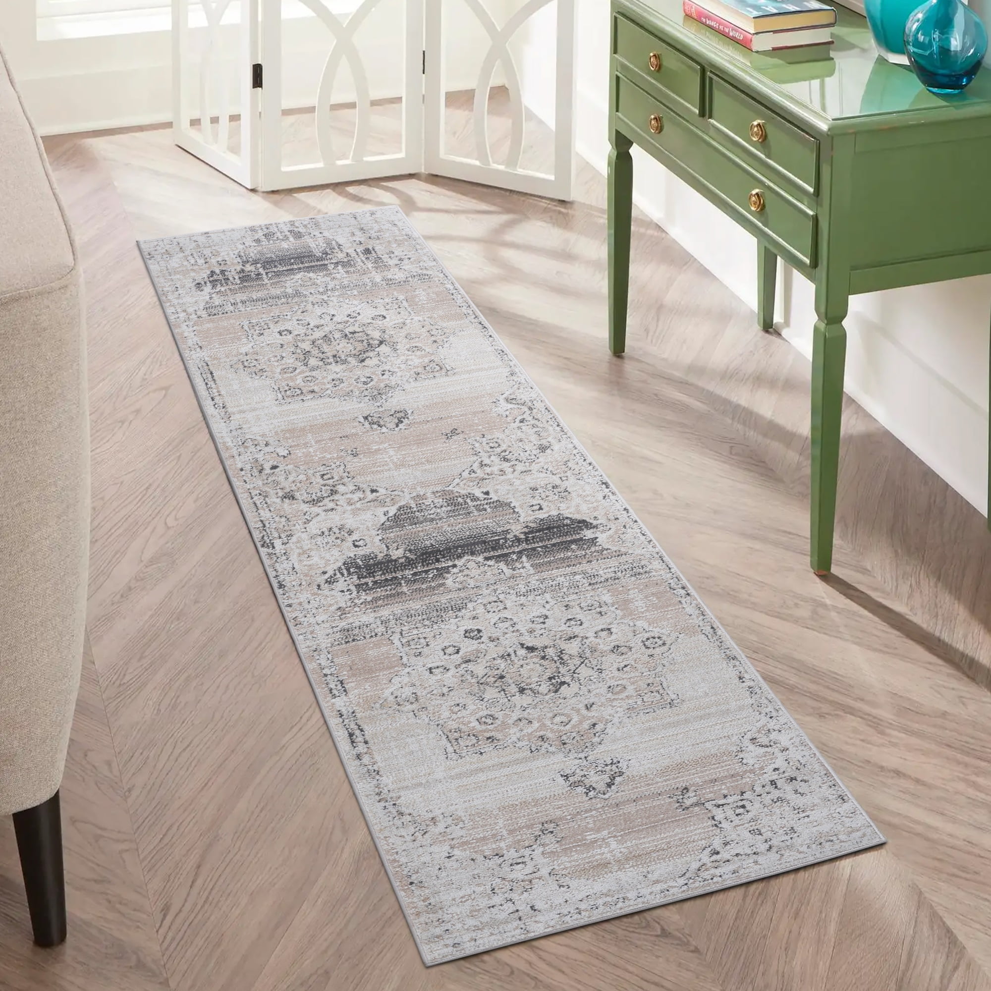 2X8ft Medallion Hallway Runner Rug,Large Modern Soft Carpet for Entryway Kitchen