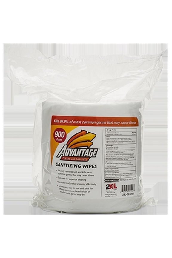7 x 8 in. Gym Wipes Advantage - Unscented - White - 900 per Roll - 4 Roll per Case