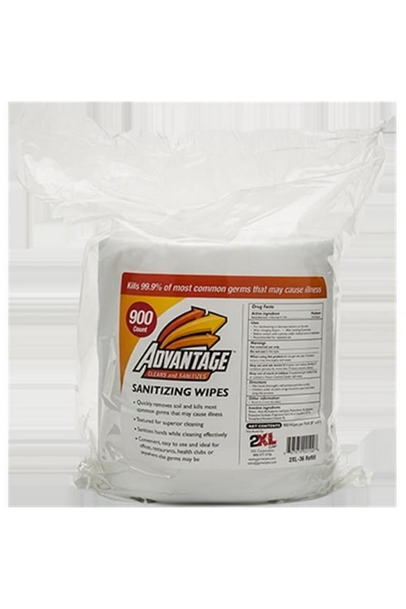 Gym Wipes Advantage 1-Ply 6 x 8 Unscented White 3600/Carton TXLL36