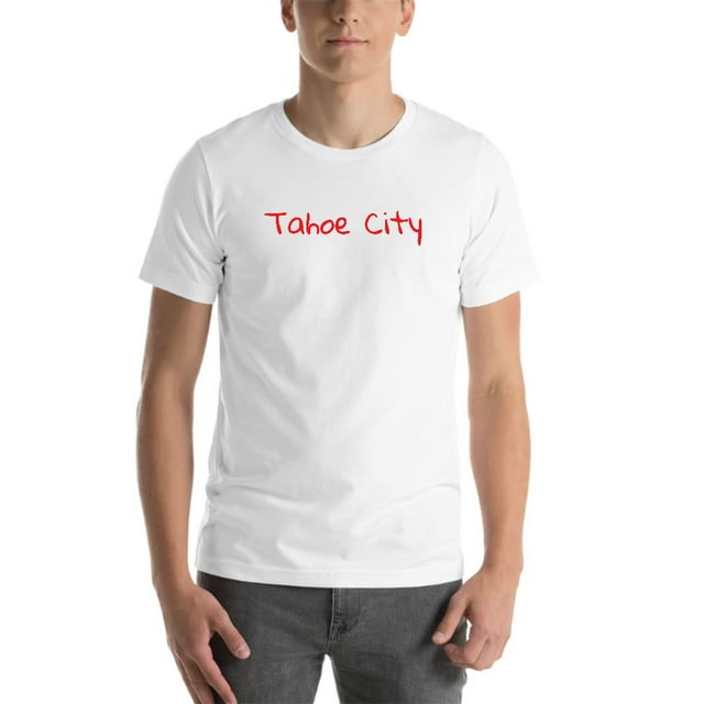 2XL Handwritten Tahoe City Short Sleeve Cotton T-Shirt By Undefined ...