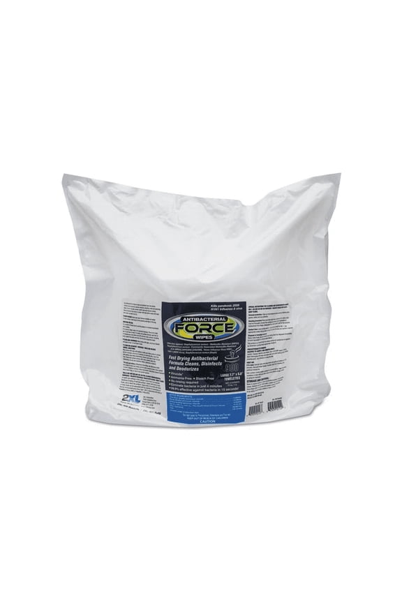 Force Antibacterial Wipes Refill, 6" x 8", White, Pack Of 900